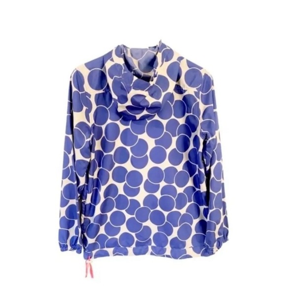Boden Purple Dot Anorak With Hood, 1/4 Zip, Elastic at Sleeves and bottom Sz 10 - Picture 2 of 6